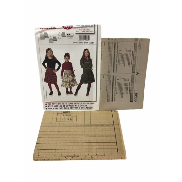 Burda | Office | Burda Sewing Pattern 9665 Girls Tiered Skirts Wyoke 3 ...
